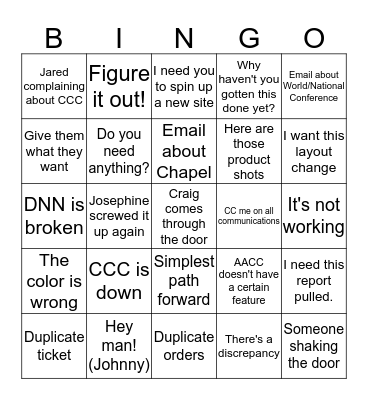 IT Bingo Card