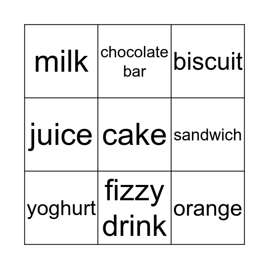 The Picnic Bingo Card