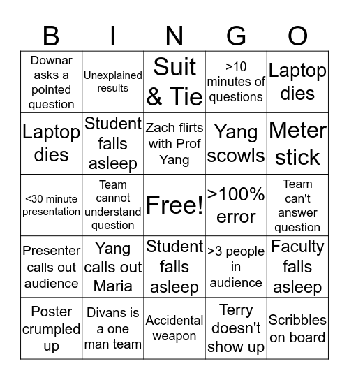 442 Bingo Card