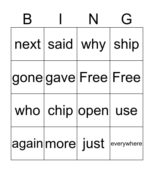 FUN BING Bingo Card