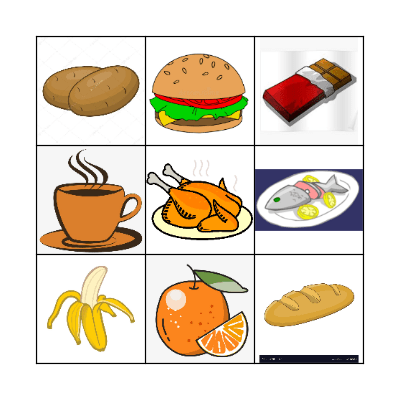 Food Bingo Card