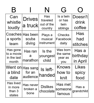 Founding Hope Icebreaker Bingo Card