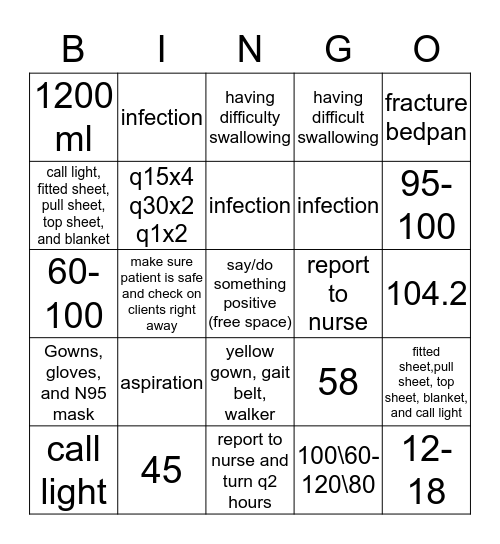 NA Bootcamp Bingo Card