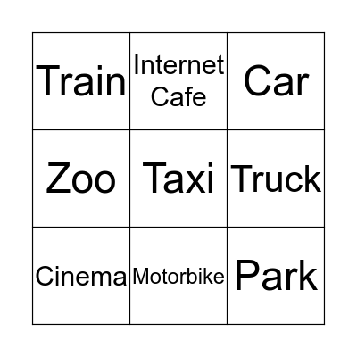 IN THE CITY Bingo Card
