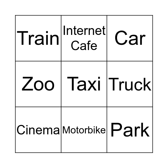 IN THE CITY Bingo Card
