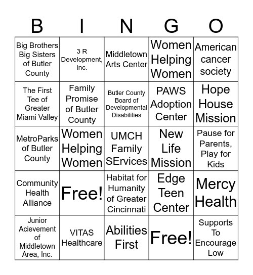 Volunteer Fair Bingo! Bingo Card