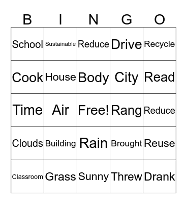 Spelling Bingo Card