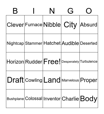 Spelling Bingo Card
