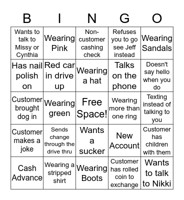 Teller Bingo Card