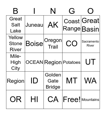 WILD WEST! Bingo Card