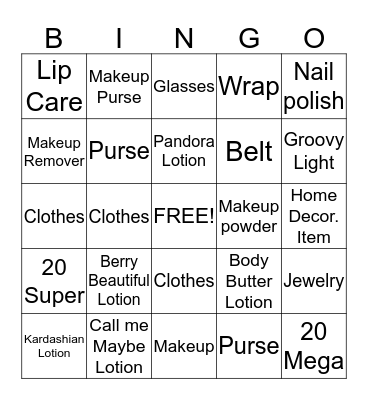 Caribbean Tan BINGO Card