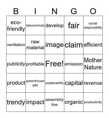 Business Bingo Card