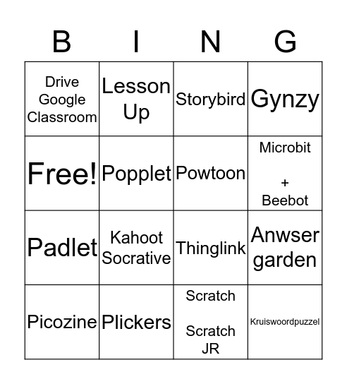 ICT BINGO OOADA Bingo Card