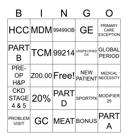 April Rocks! Bingo Card