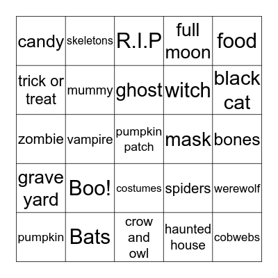 Halloween bingo  Bingo Card