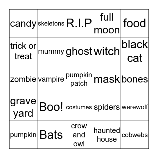 Halloween bingo  Bingo Card