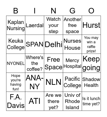 VENDOR  BINGO Card