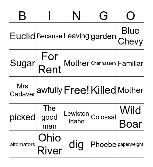 Walk 2 Moons Bingo Card