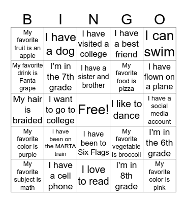 I'm THAT girl! Bingo Card