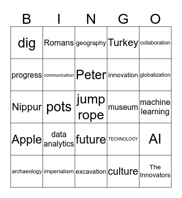 Arch and Tech !!!! Bingo Card