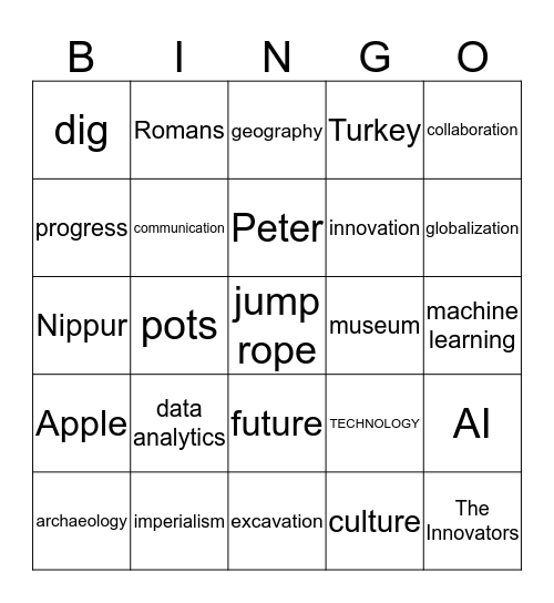 Arch and Tech !!!! Bingo Card