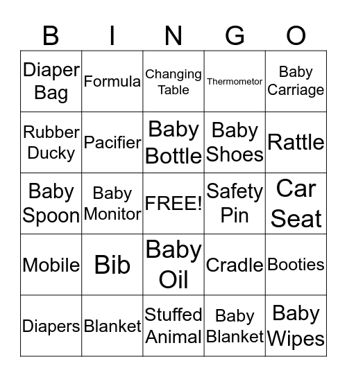 BABY BINGO Card