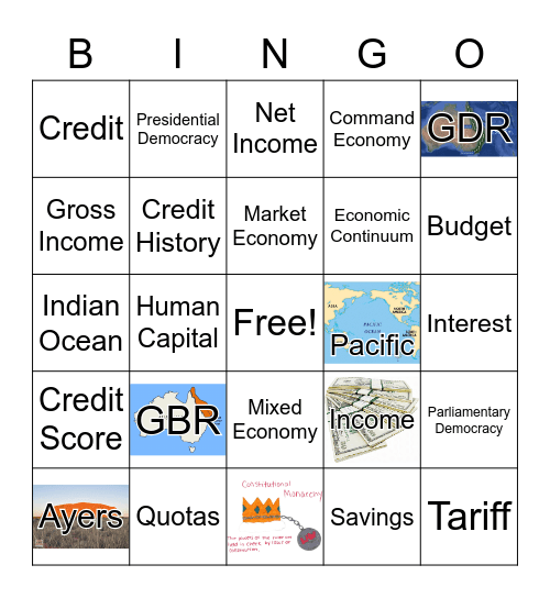 Australia/Money Management Bingo Card