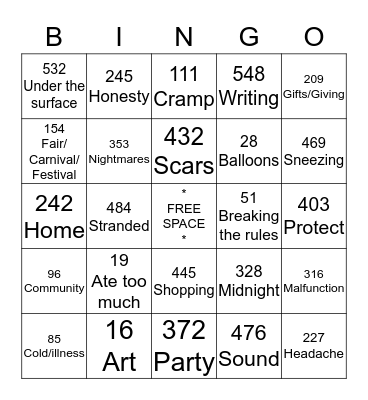 Hive Bingo Card