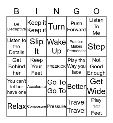 Coach-isms Bingo Card