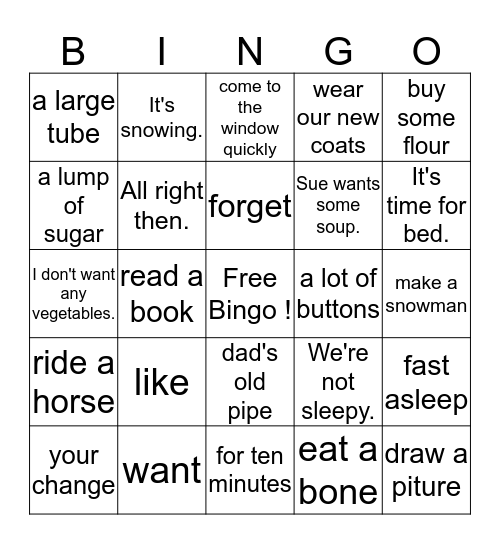 3L1-L91-98 Bingo Card