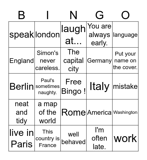 3L1-L99-102  Bingo Card