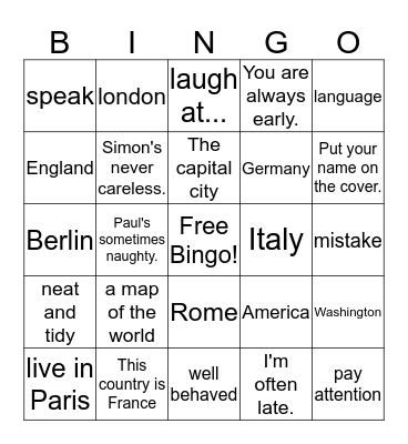 3L1-L99-102  Bingo Card