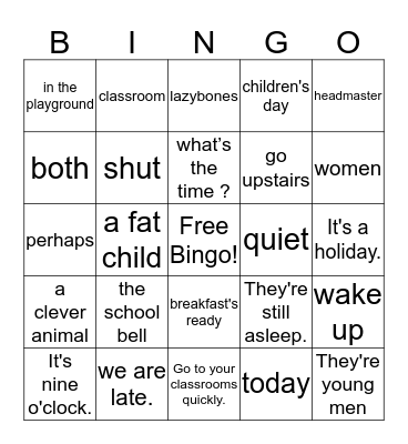 3L1 -L41-44 Bingo Card