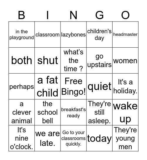 3L1 -L41-44 Bingo Card