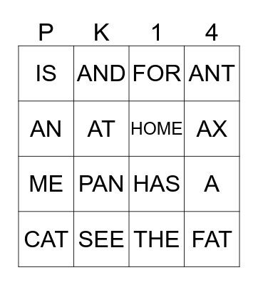 Review Class Bingo Card