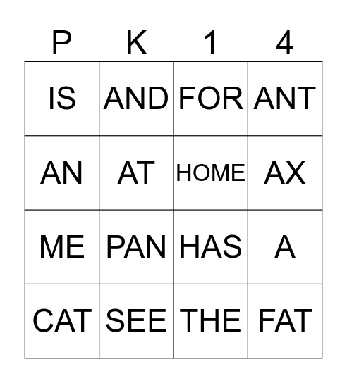 Review Class Bingo Card