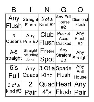 Grave Yard Bingo Card