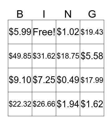 Pay the Tax Bingo Card