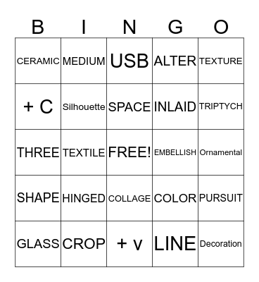 MEDIUMS THROUGH TRIPTYCH BINGO Card