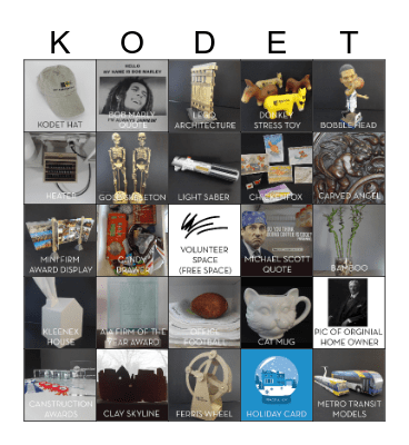 KODET I-SPY BINGO Card