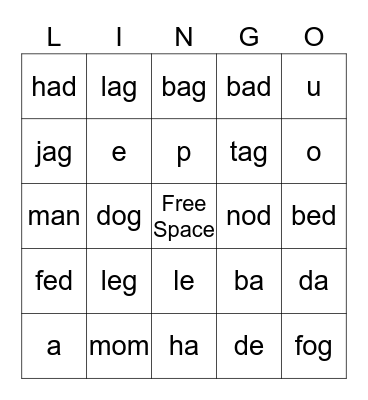 Sounds, Slides, and words Bingo Card