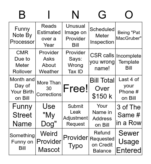 Infinity Stone Bingo Card