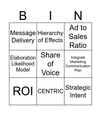 CENTRIC Buzzword Bingo Card