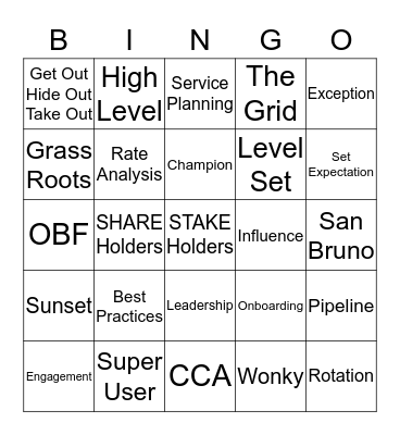 BES Bingo Card