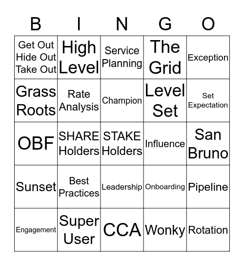 BES Bingo Card