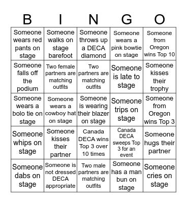 ICDC Grand Awards Bingo Card