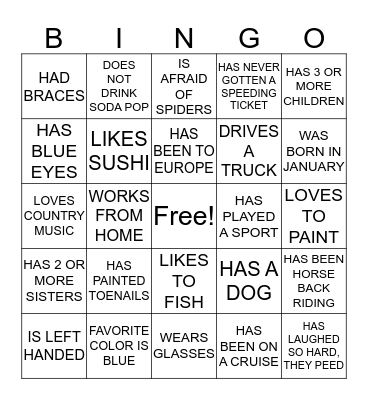 ICEBREAKER BINGO Card
