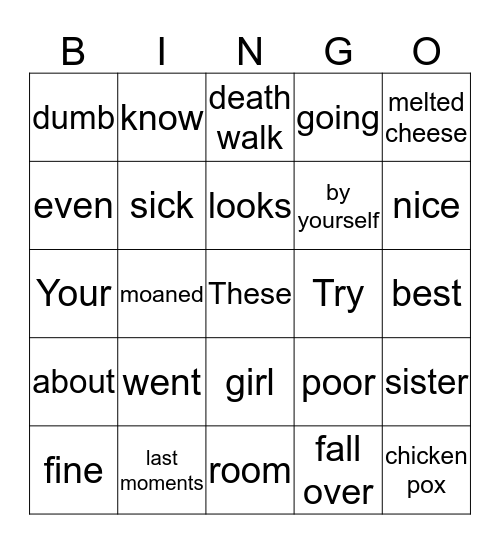 pp. 14-17 Bingo Card