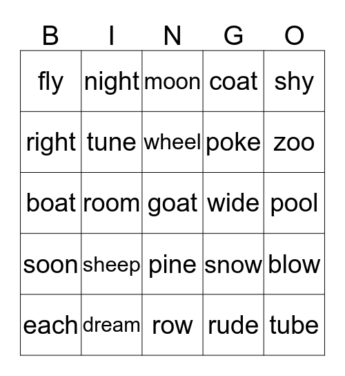 Spelling review Bingo Card