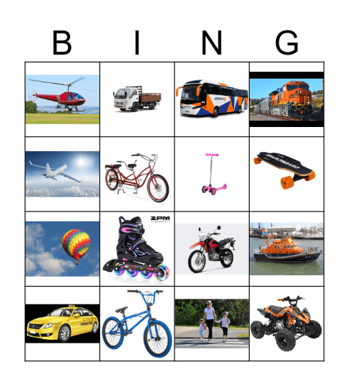 Fun transport day! Bingo Card
